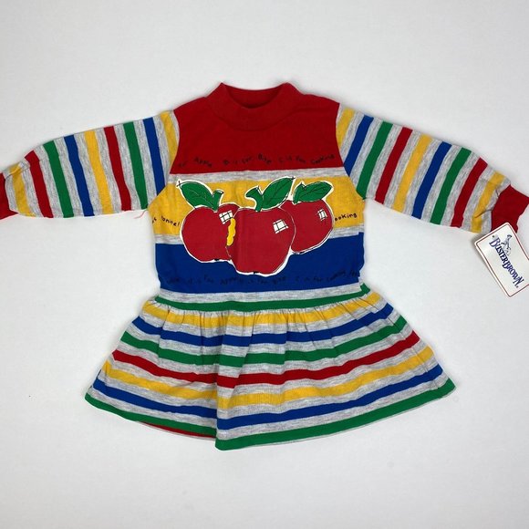 Vintage Other - Vintage Buster Brown Girls Striped Apple Dress 2T